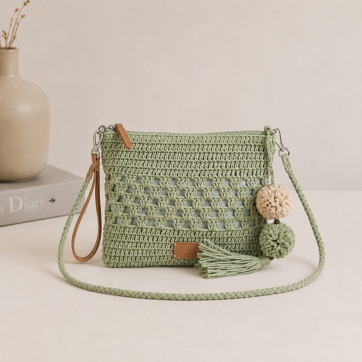 Pochette bandoulière vert