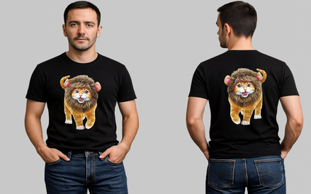 T-shirt Adulte Lion chat