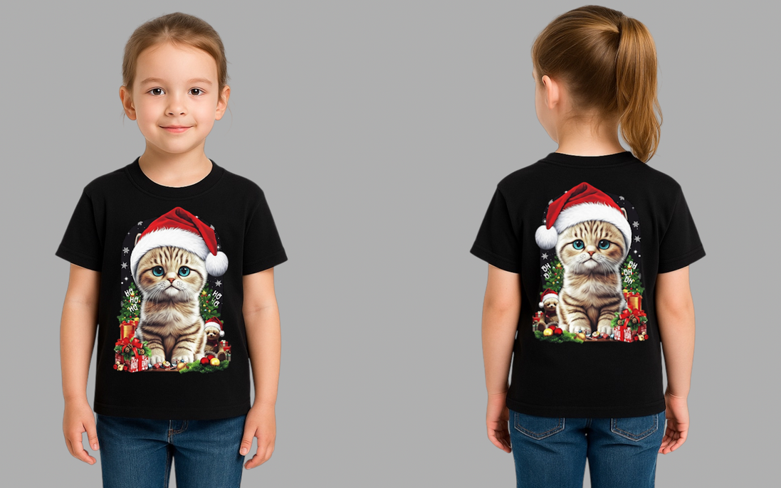 T-shirt Enfant Chat noël