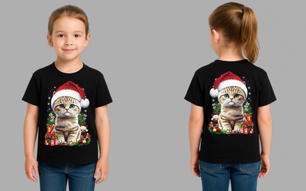 T-shirt Enfant Chat noël
