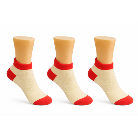 Lot de 3 Chaussettes Courte Rouge