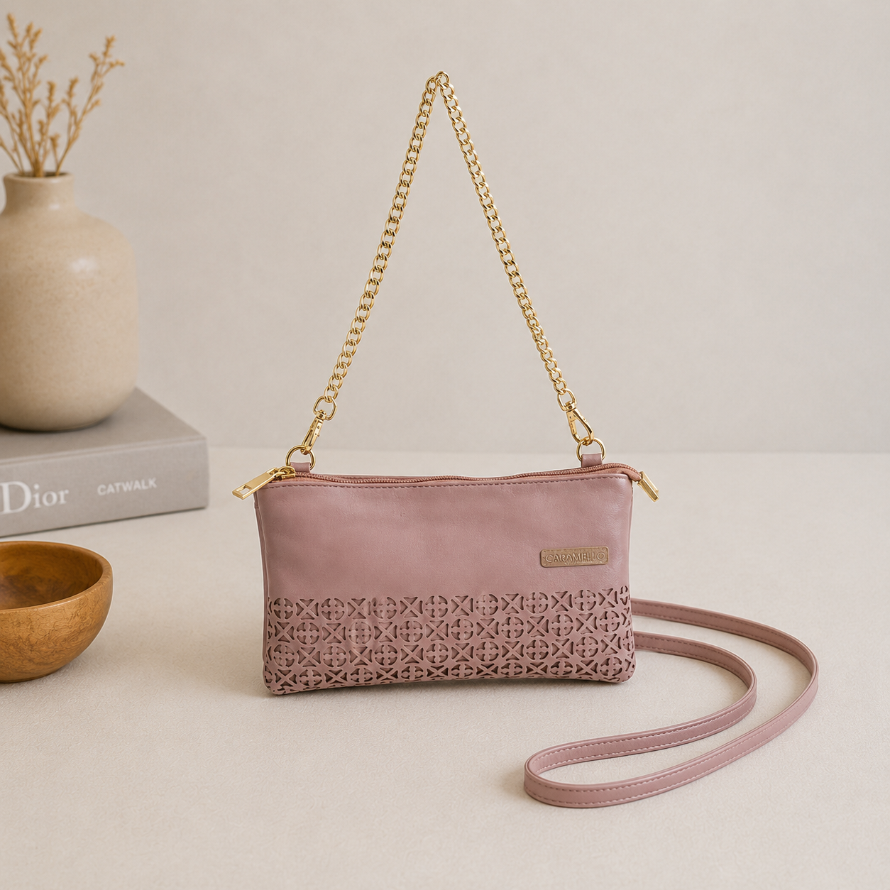 Sac en cuir "nude"