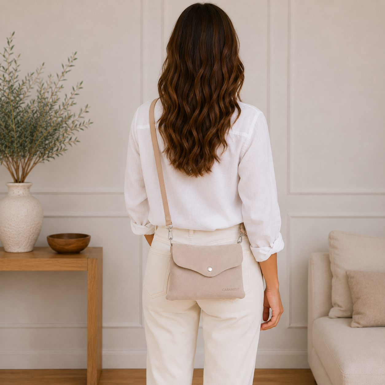 Sac bandoulière beige