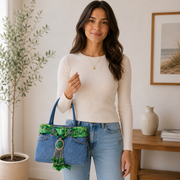 Sac à main en jean Vert