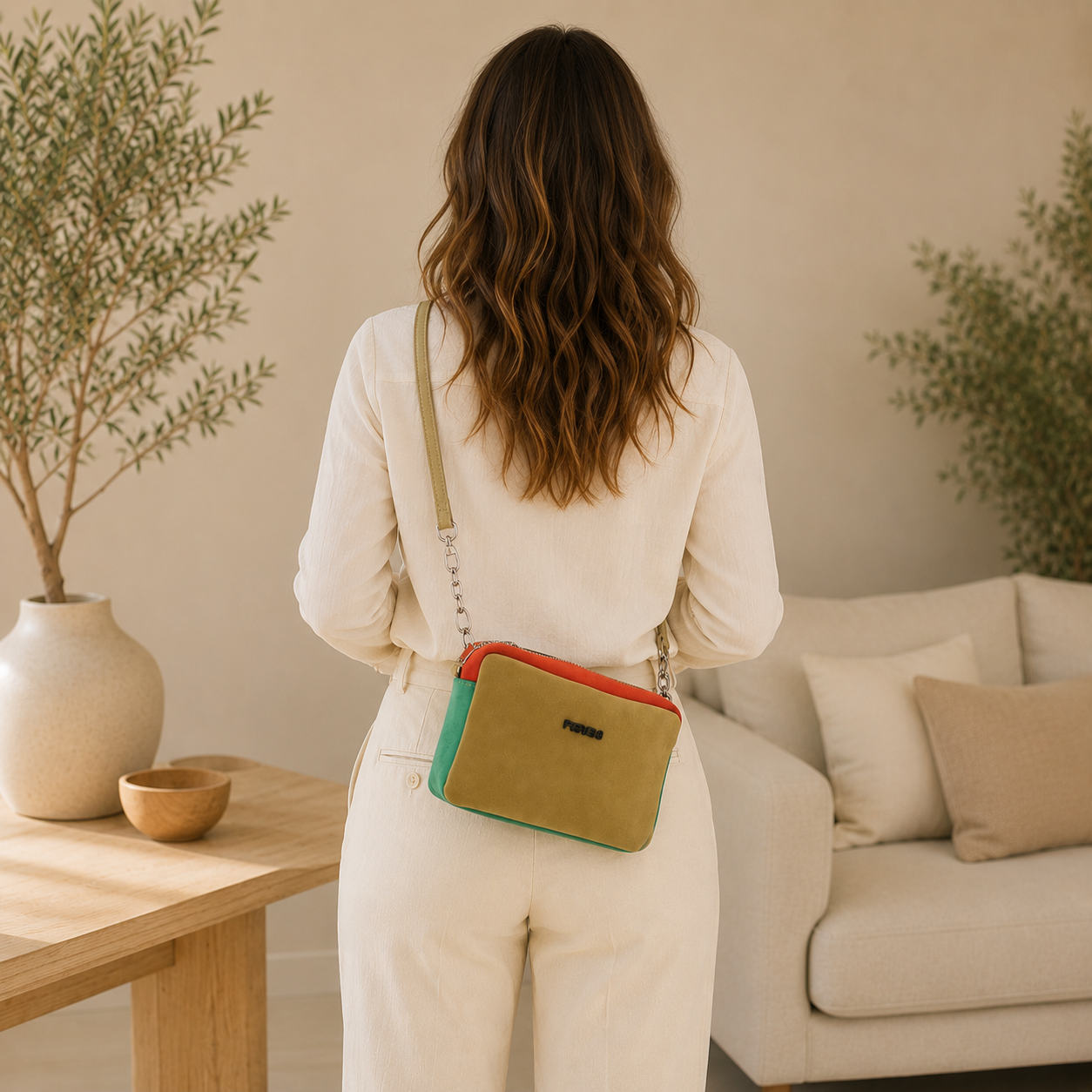 Sac en cuir  vert