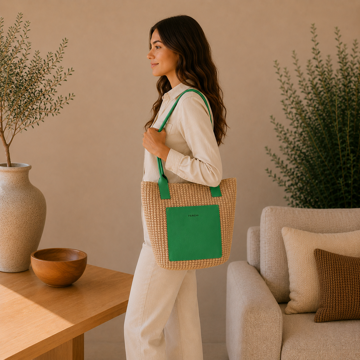Sac bi matière vert