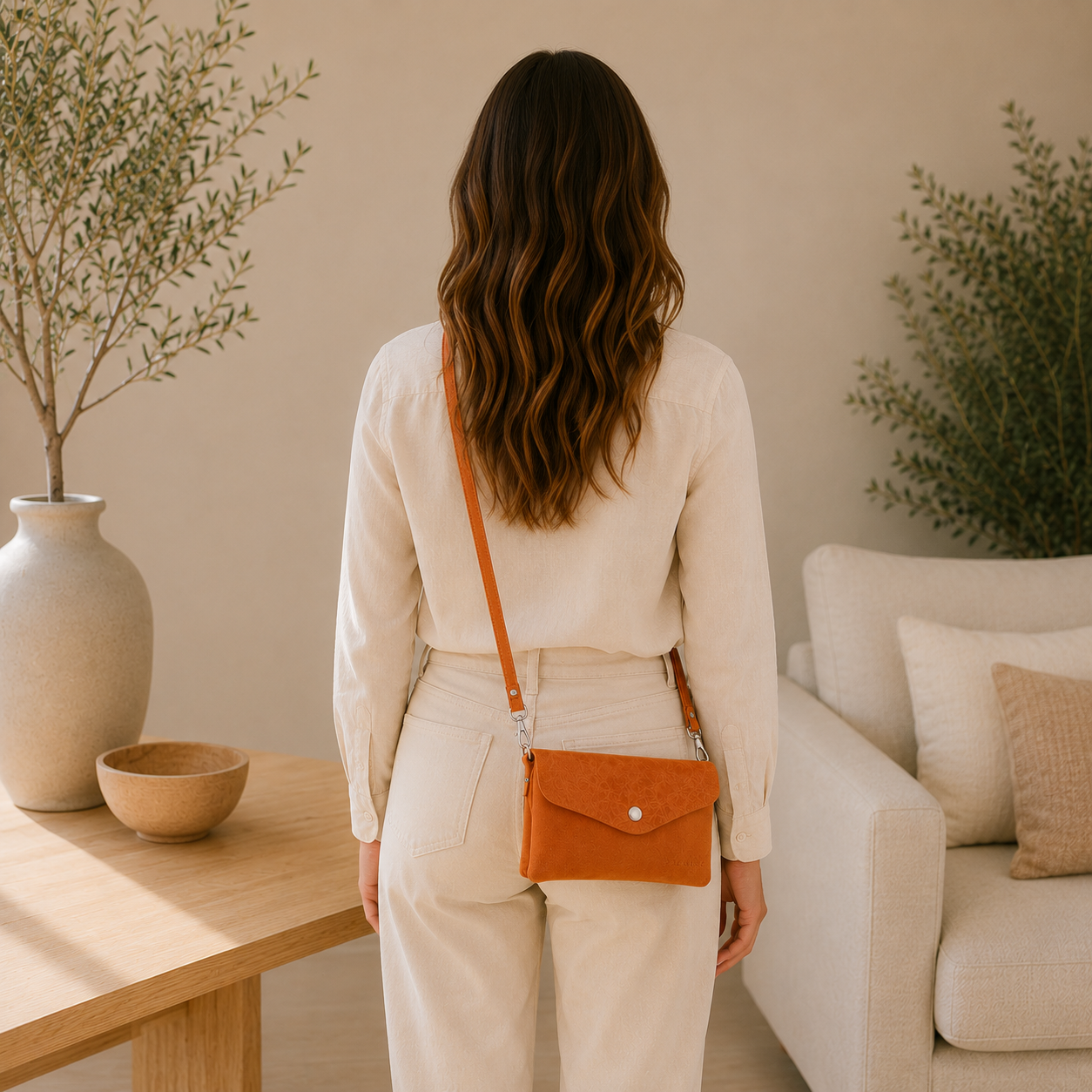 Sac en cuir orange