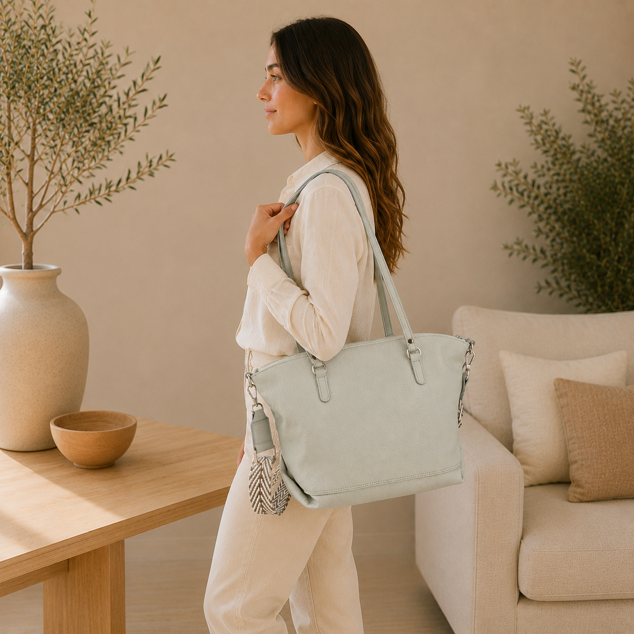 Sac en cuir vert