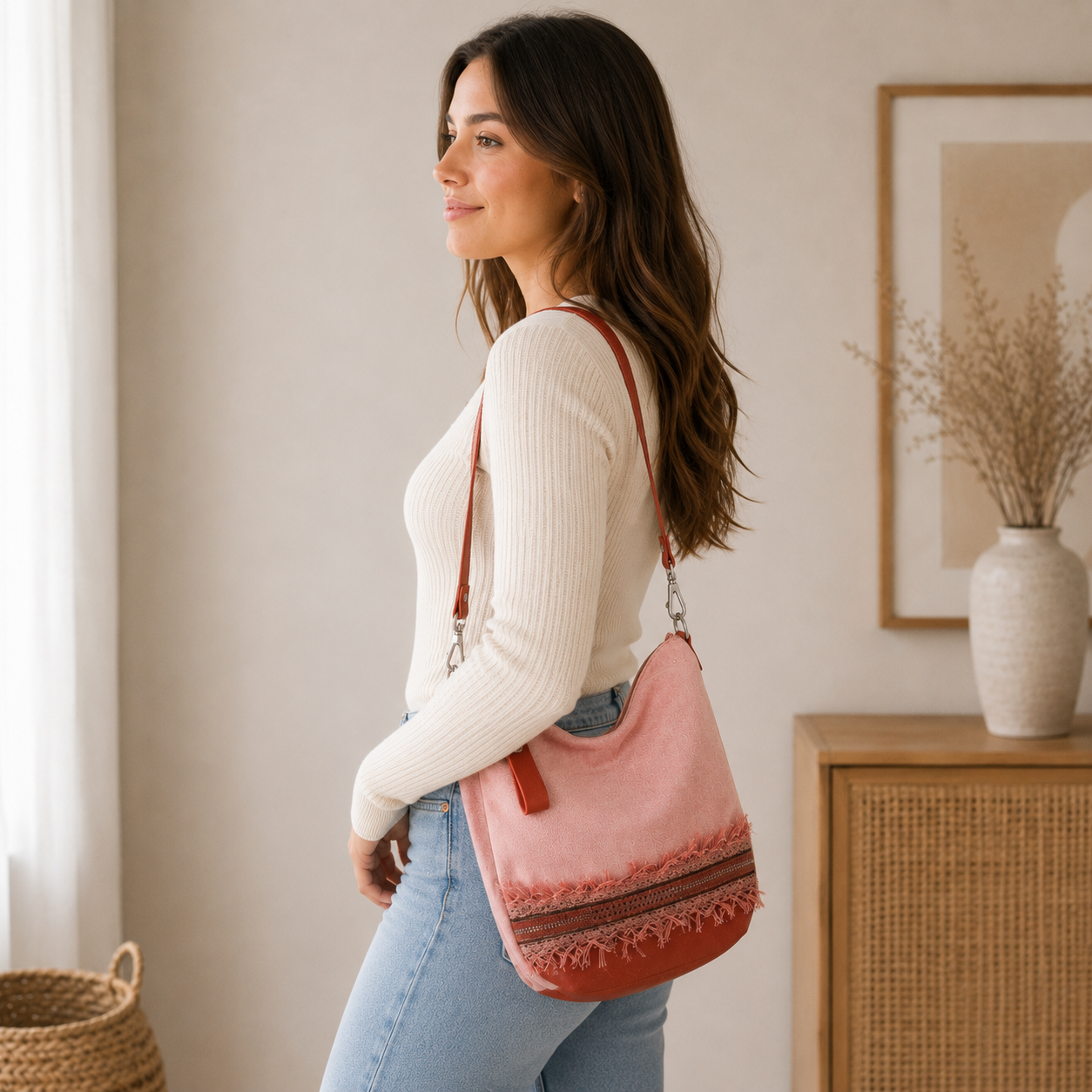 Sac à main corail