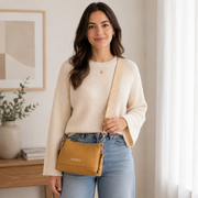 Sac à main en cuir moutarde