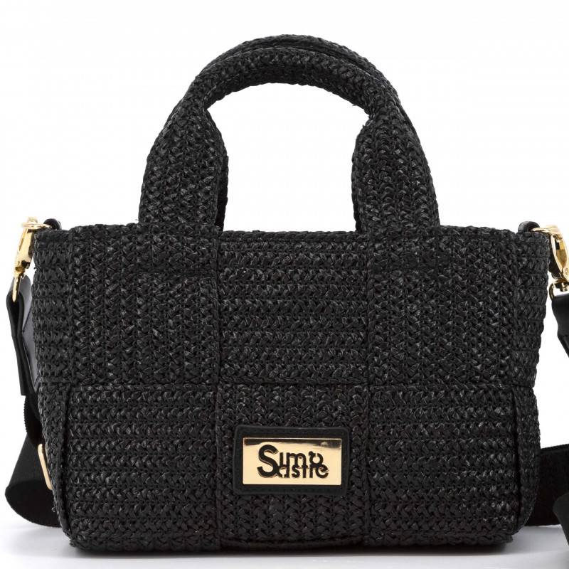 Sac à main noir en tissu