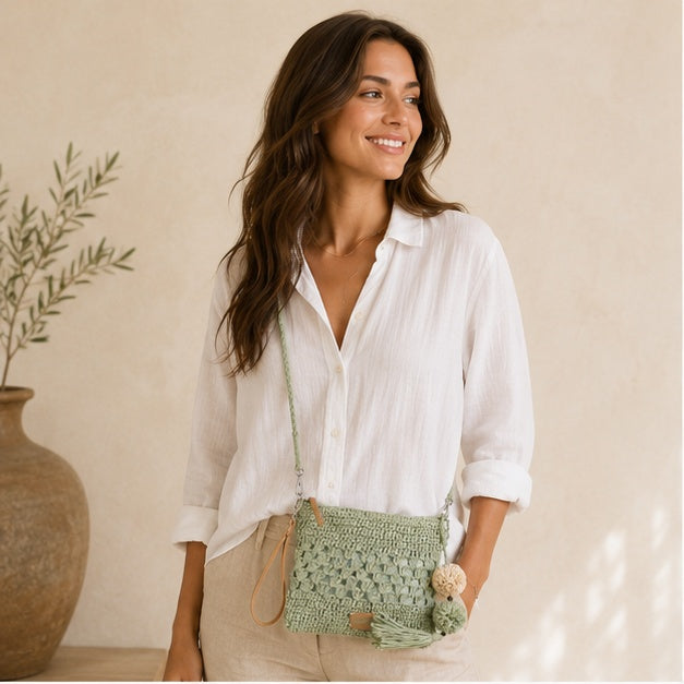 Pochette bandoulière vert