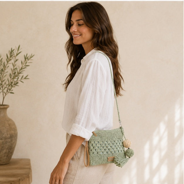Pochette bandoulière vert