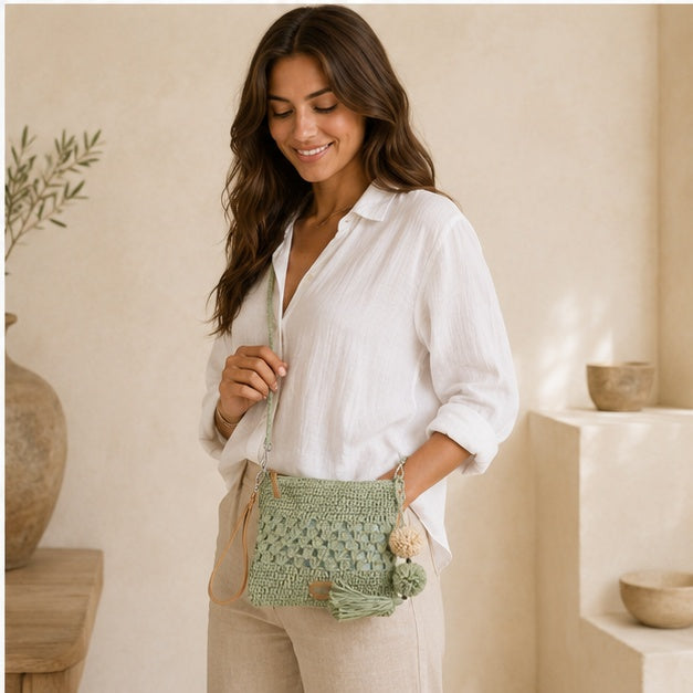 Pochette bandoulière vert