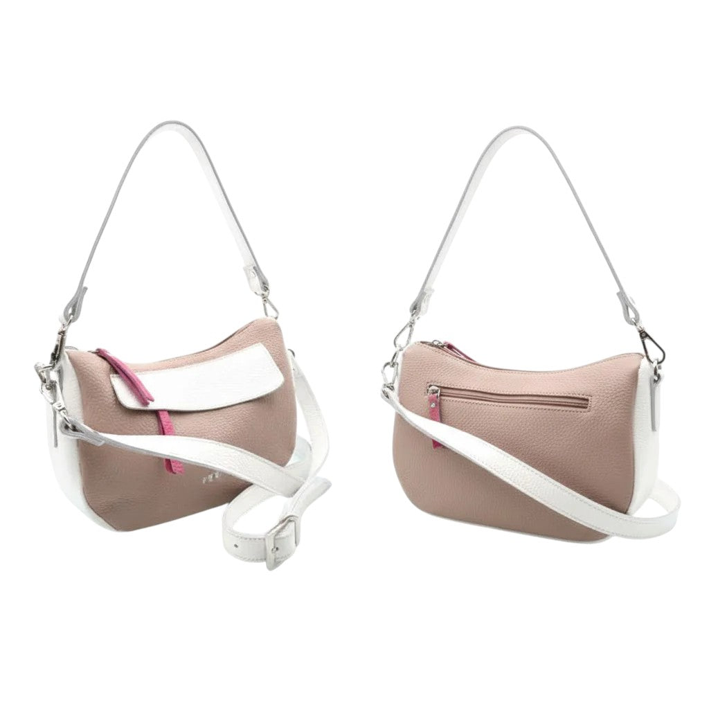 Sac à main en cuir tricolore