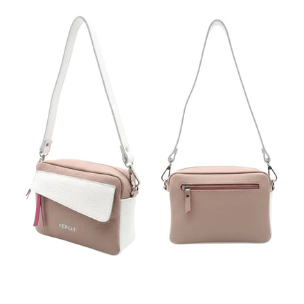 Sacoche en cuir tricolore