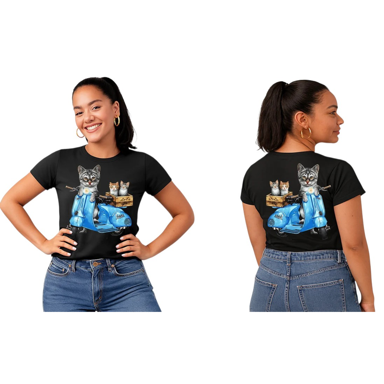 T-shirt Adulte Chat Scooter