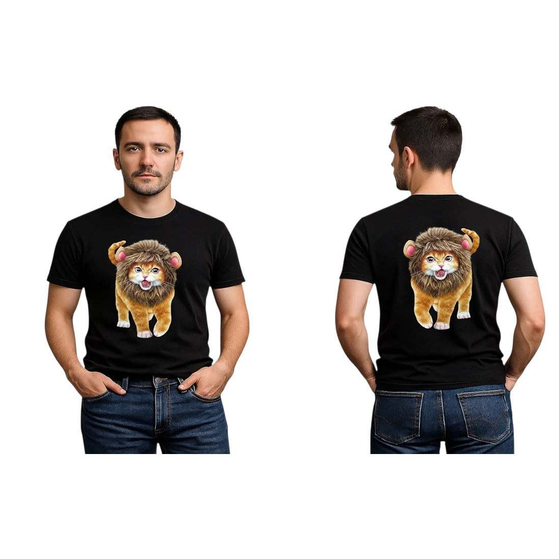 T-shirt Adulte Lion chat